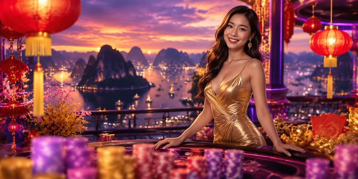 Bầu không khí lễ hội đèn lồng và phong bao đỏ tại Vịnh Hạ Long